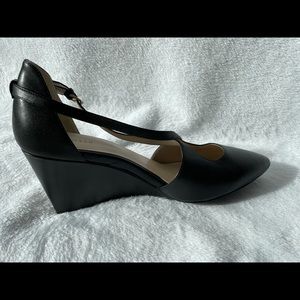Cole Haan Black Leather Wedge